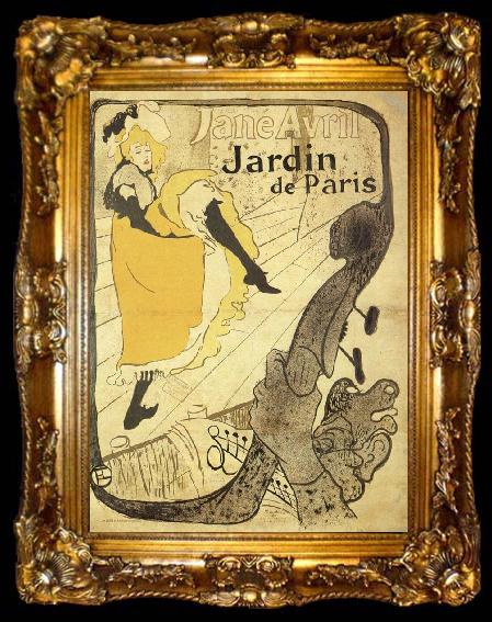 framed  Henri de toulouse-lautrec Jane Avril to the Jardin the Paris, ta009-2